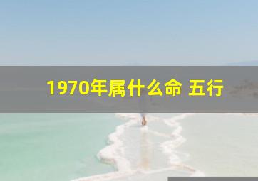 1970年属什么命 五行